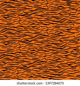 Seamless texture with the texture of a tiger, Africa. Texture of the animal in the wild savanna. Imitation of color wild cats. Abstraction of animal skin. For textiles, design, scrapbooking, templates