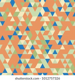 Seamless Texture. Triangle Seamless Background with Triangle Shapes of Different colors.  Textile, Fabric, Paper, Wallpaper Print Template Magazine, Leaflet, Booklet. Template for Your Design