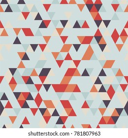 Seamless Texture. Triangle Seamless Background with Triangle Shapes of Different colors.  Textile, Fabric, Paper, Wallpaper Print Template Magazine, Leaflet, Booklet. Template for Your Design