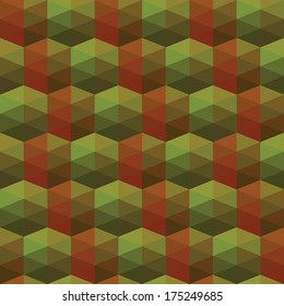 seamless texture of triangles. illusion hexagon.  Use as wallpaper, pattern fill, backdrop.