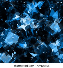 Seamless Texture With Triangles. Like Broken Glass. Geometric Elements Mix Random. Abstract Vector Background For Web Page, Banners, Fabric, Home Decor, Wrapping 