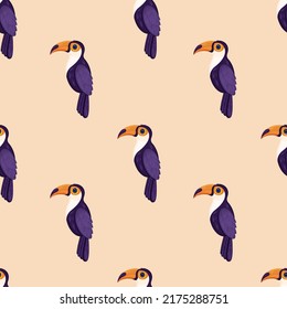 Textura sin foco con el túmulo de aves tropicales. Ilustración vectorial de patrón.