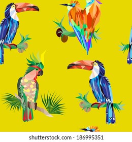 Seamless texture tropical birds