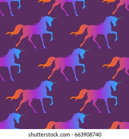 Seamless texture of a unicorn