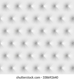 Seamless texture upholstery white leather. 3D effect. Vector  EPS10.