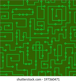 Seamless texture - the vector electronic printed-circuit board