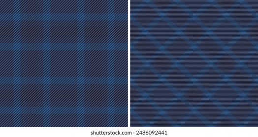 Seamless texture vector of fabric tartan background with a plaid check textile pattern. Set in dark colours. Herringbone patterns in fashion and design.