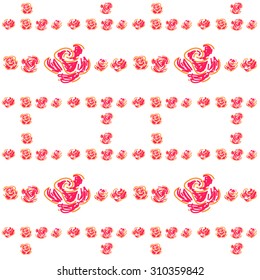 Seamless texture - vector sketch of roses.