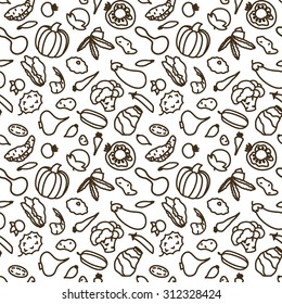 Seamless texture with vegetables. A vector.