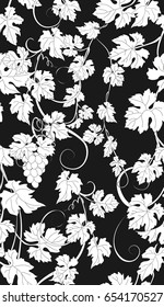 Seamless texture with vines. Vector repeating pattern with vines in vintage style.