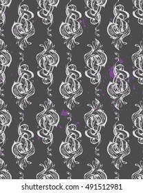 Seamless texture with vintage graphic abstract elements. Gothic vintage background.  Nice background for your projects.