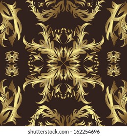 seamless texture. Vintage pattern on a brown background.