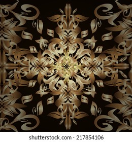 seamless texture. Vintage pattern on a brown background. 