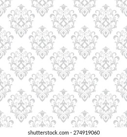 Seamless texture wallpapers in the style of Baroque . Background of gray and white color . Can be used for backgrounds and page fill web design