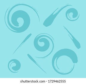 Seamless texture with watercolor brushes for printing, fabric medical masks, wallpapers, clothes. Turquoise background.