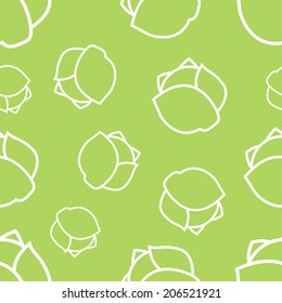 seamless texture of white cabbage contours on a colored background