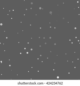 Seamless texture with white dots on a dark background. Starry Sky. Falling snow.
