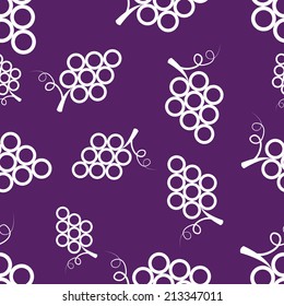 seamless texture of white grape contours on a colored background