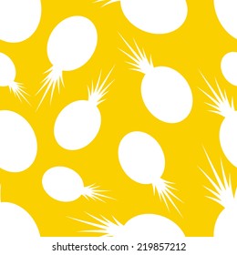 seamless texture of white silhouettes of pineapples on a colored background