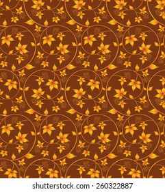 Seamless texture wild grapes. Vector background.
