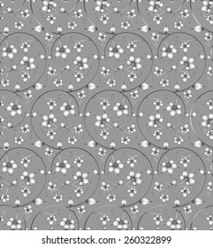 Seamless texture wild grapes. Vector background.