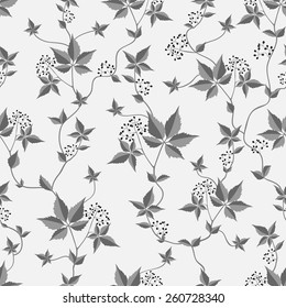 Seamless texture wild grapes. Vector background.