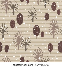 Seamless texture with winter forest for design