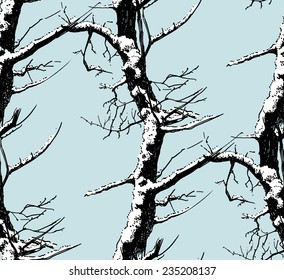 textura perfecta con árboles de invierno y nieve