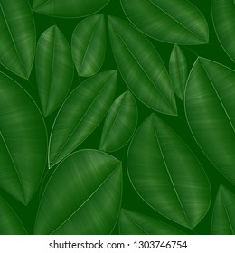 Seamless texture with a wireframe of green leaves. Vector illustration.