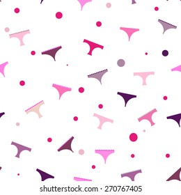 Seamless texture of women's panties various models and color. Female pattern 