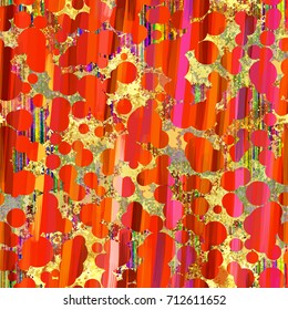 Seamless texture.Red and yellow colors. Colored pattern with stripes and blots. Abstract vector background for web page, banners, fabric, home decor, wrapping 
