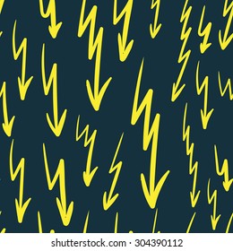 Seamless texture with yellow lightnings against a dark background