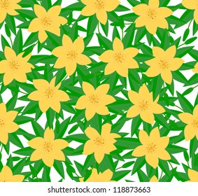 Seamless texture. yellow lilies