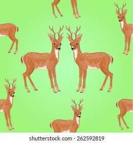 Seamless texture young deer  wild animal vector illustration
