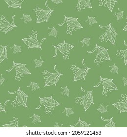 Seamless texture for your design. Hand-drawn background of openwork leaves.