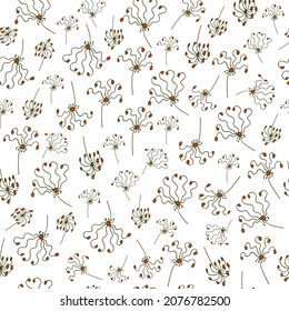 Seamless texture for your design. Hand-drawn floral background. Illustration can be used for templates, wallpaper. 