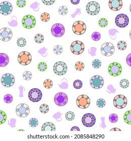 Textura sin inconvenientes para tu diseño. Fondo hecho a mano con elementos de cocina. La ilustración se puede utilizar para plantillas, envolturas de papel, papel tapiz. 