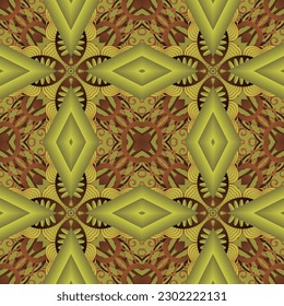 Seamless textured abstract background in brown color with gold stripes
