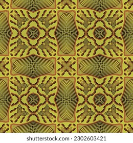 Seamless textured abstract background in brown combined with yellow gold