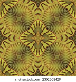 Seamless textured abstract background in brown combined with yellow gold