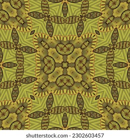 Seamless textured abstract background in brown combined with yellow gold