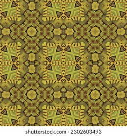 Seamless textured abstract background in brown combined with yellow gold