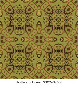 Seamless textured abstract background in brown combined with yellow gold