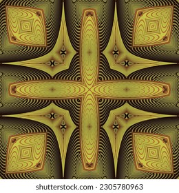 Seamless textured abstract background in dark brown color combined with yellow gold