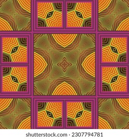 Seamless textured abstract background in gold yellow and red colors