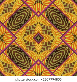 Seamless textured abstract background in gold yellow and red colors