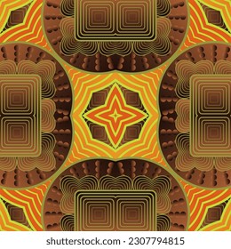Seamless textured abstract background in gold yellow and red colors