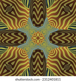 Seamless textured abstract background in green, red and golden yellow colors