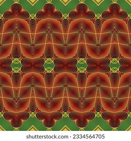 Seamless textured abstract background in green red and yellow colors