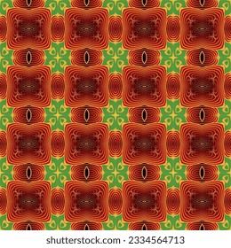 Seamless textured abstract background in green red and yellow colors